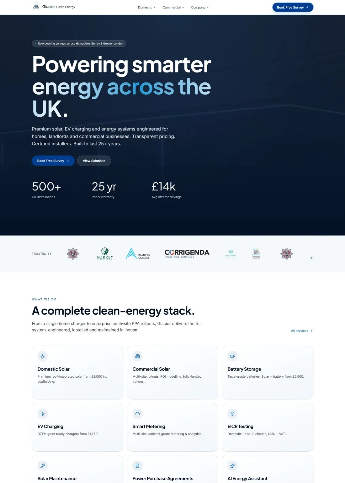 Glacier Clean Energy website