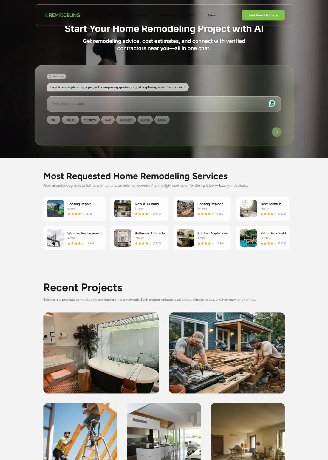 IA Remodeling website